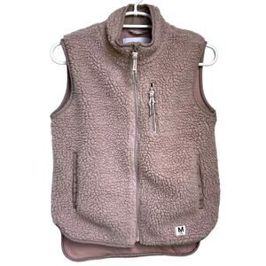 Kids MOLO Pink Teddy Faux Shearling Coat Full Zip Lined Vest sz Large (12Y-14Y)